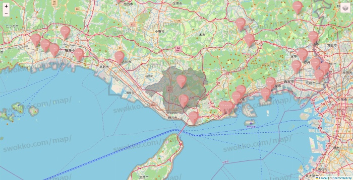 兵庫県のTHREEPPY・CouCouの店舗地図