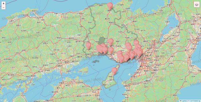 兵庫県のTHREEPPY・CouCouの店舗地図