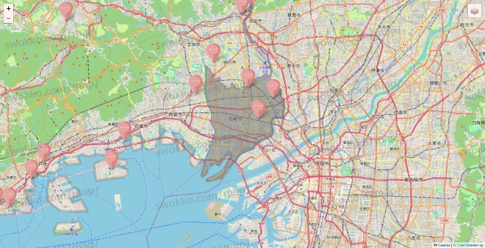 兵庫県のTHREEPPY・CouCouの店舗地図