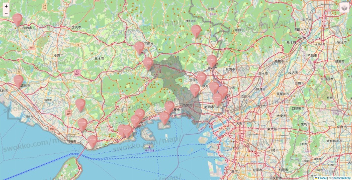 兵庫県のTHREEPPY・CouCouの店舗地図