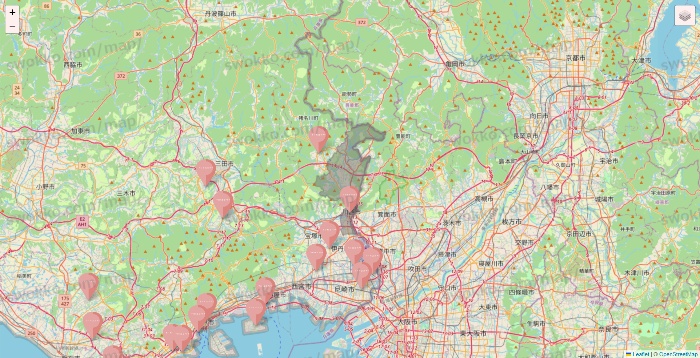 兵庫県のTHREEPPY・CouCouの店舗地図