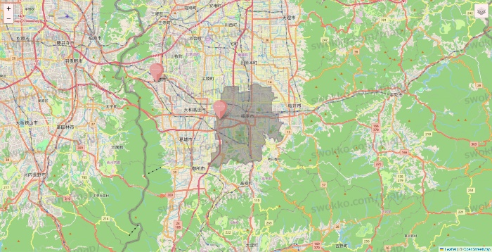 奈良県のTHREEPPY・CouCouの店舗地図