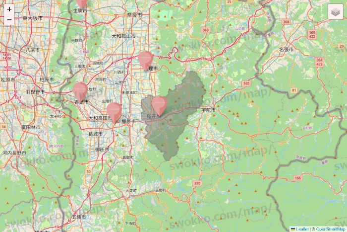 奈良県のTHREEPPY・CouCouの店舗地図