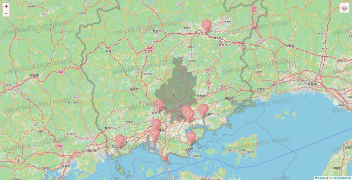 岡山県のTHREEPPY・CouCouの店舗地図
