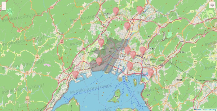 広島県のTHREEPPY・CouCouの店舗地図