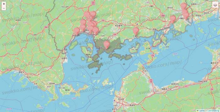 広島県のTHREEPPY・CouCouの店舗地図