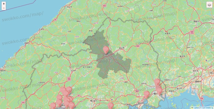 広島県のTHREEPPY・CouCouの店舗地図