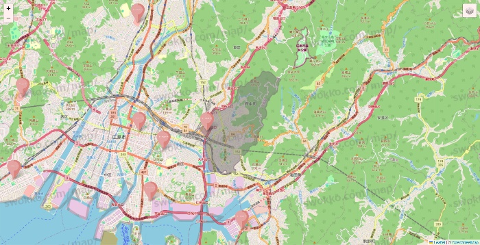 広島県のTHREEPPY・CouCouの店舗地図