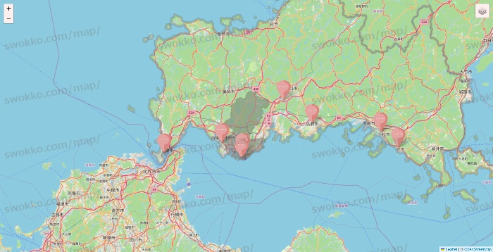 山口県のTHREEPPY・CouCouの店舗地図