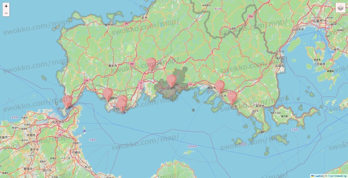 山口県のTHREEPPY・CouCouの店舗地図