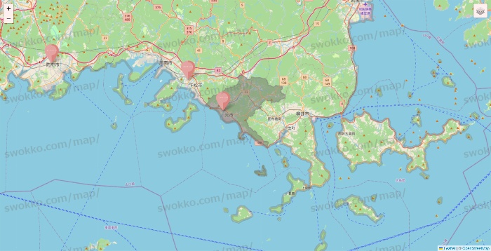 山口県のTHREEPPY・CouCouの店舗地図