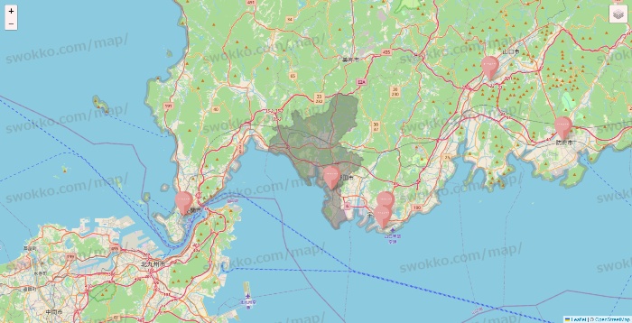 山口県のTHREEPPY・CouCouの店舗地図