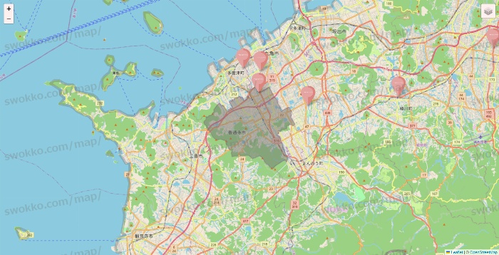 香川県のTHREEPPY・CouCouの店舗地図