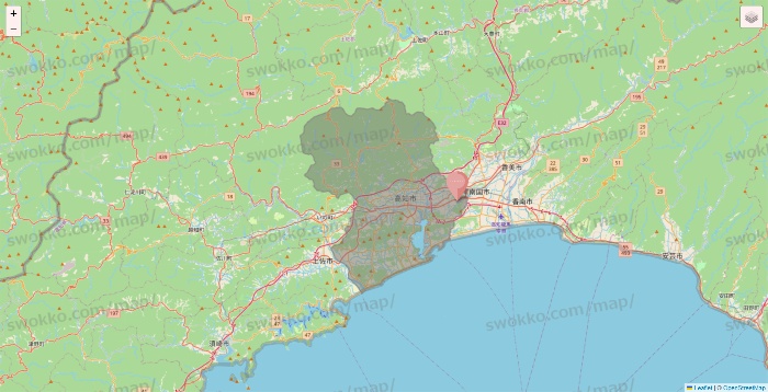高知県のTHREEPPY・CouCouの店舗地図