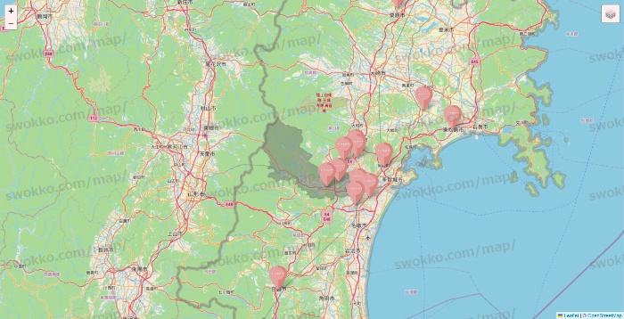 宮城県のTHREEPPY・CouCouの店舗地図