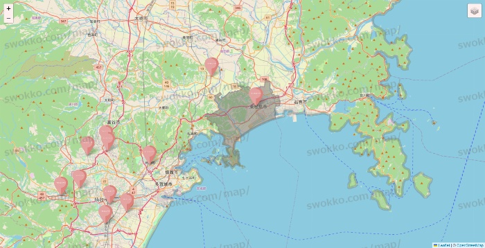宮城県のTHREEPPY・CouCouの店舗地図