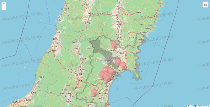 宮城県のTHREEPPY・CouCouの店舗地図