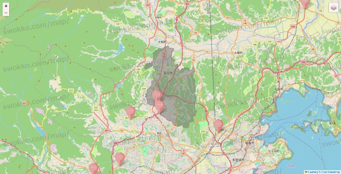 宮城県のTHREEPPY・CouCouの店舗地図