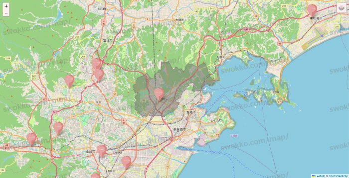 宮城県のTHREEPPY・CouCouの店舗地図