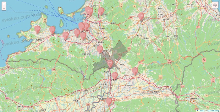 福岡県のTHREEPPY・CouCouの店舗地図