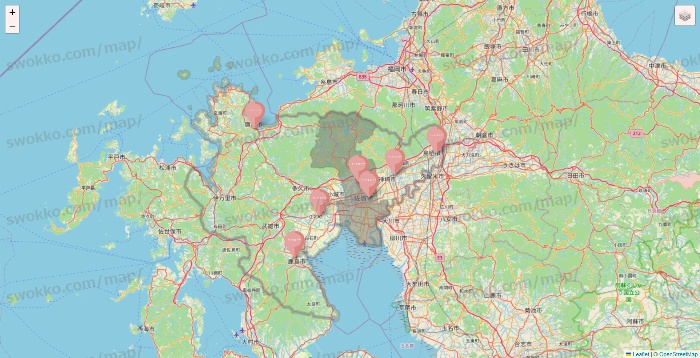 佐賀県のTHREEPPY・CouCouの店舗地図