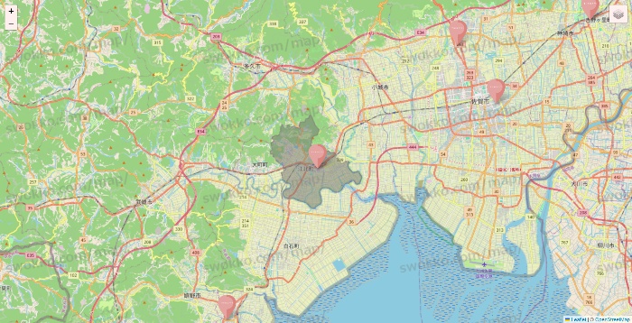 佐賀県のTHREEPPY・CouCouの店舗地図