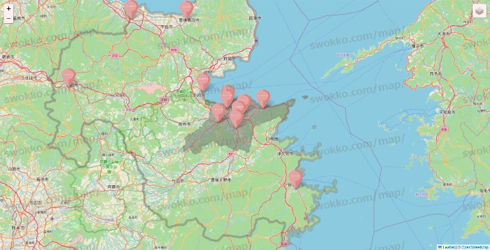 大分県のTHREEPPY・CouCouの店舗地図