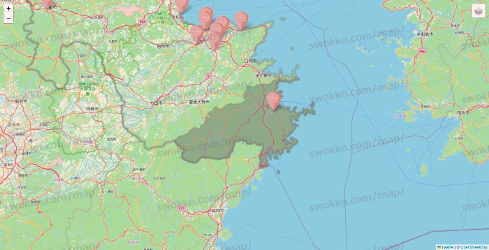 大分県のTHREEPPY・CouCouの店舗地図