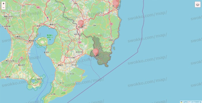 宮崎県のTHREEPPY・CouCouの店舗地図