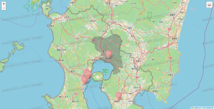 鹿児島県のTHREEPPY・CouCouの店舗地図