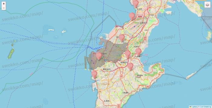沖縄県のTHREEPPY・CouCouの店舗地図