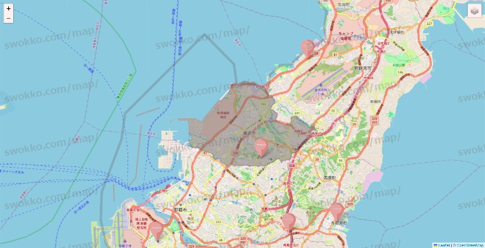 沖縄県のTHREEPPY・CouCouの店舗地図