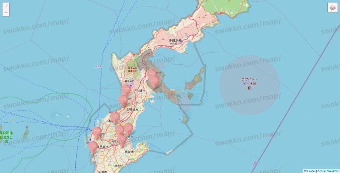沖縄県のTHREEPPY・CouCouの店舗地図