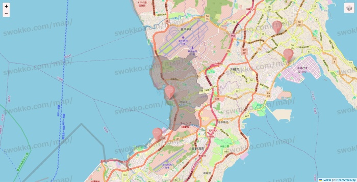 沖縄県のTHREEPPY・CouCouの店舗地図