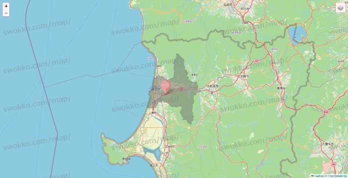 秋田県のTHREEPPY・CouCouの店舗地図