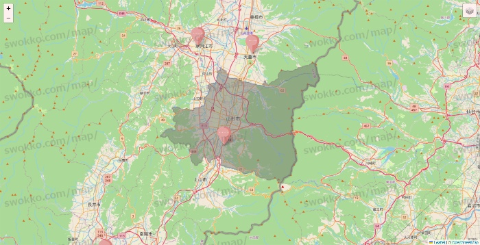 山形県のTHREEPPY・CouCouの店舗地図