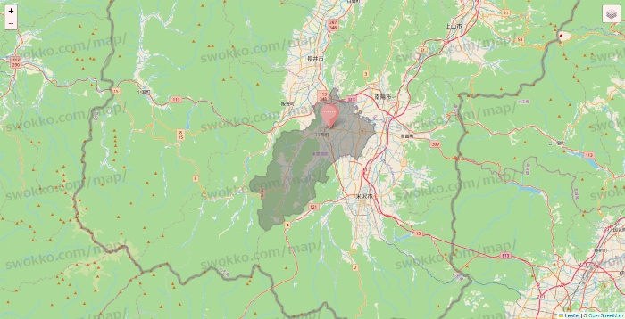山形県のTHREEPPY・CouCouの店舗地図