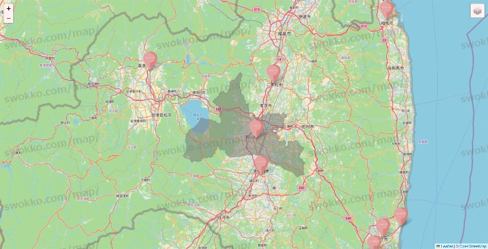 福島県のTHREEPPY・CouCouの店舗地図