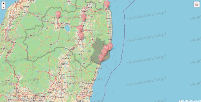 福島県のTHREEPPY・CouCouの店舗地図