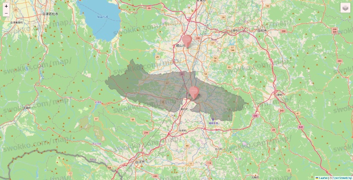 福島県のTHREEPPY・CouCouの店舗地図