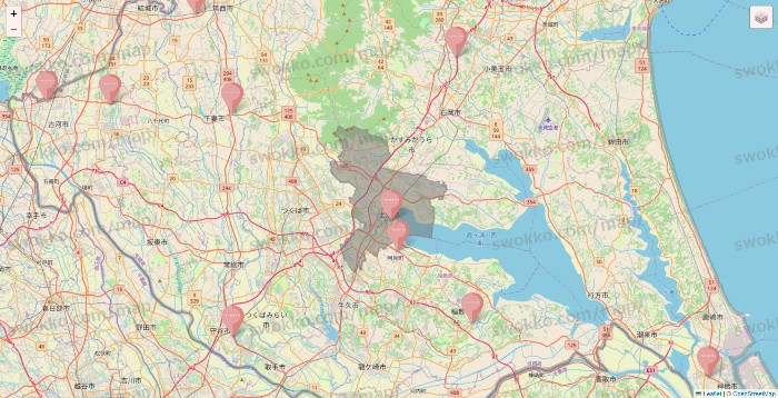 茨城県のTHREEPPY・CouCouの店舗地図