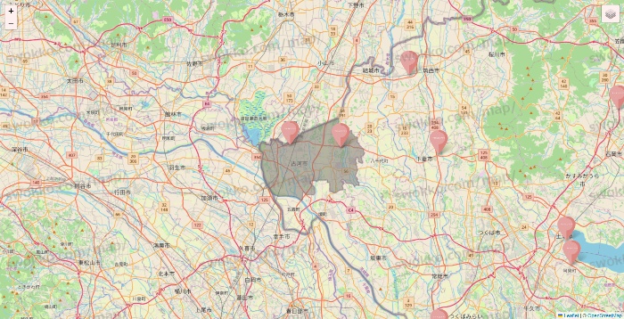 茨城県のTHREEPPY・CouCouの店舗地図