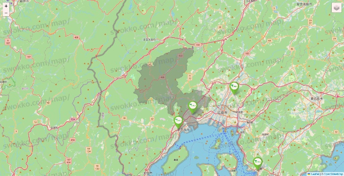 広島県のTOKUTOKUYAの店舗地図