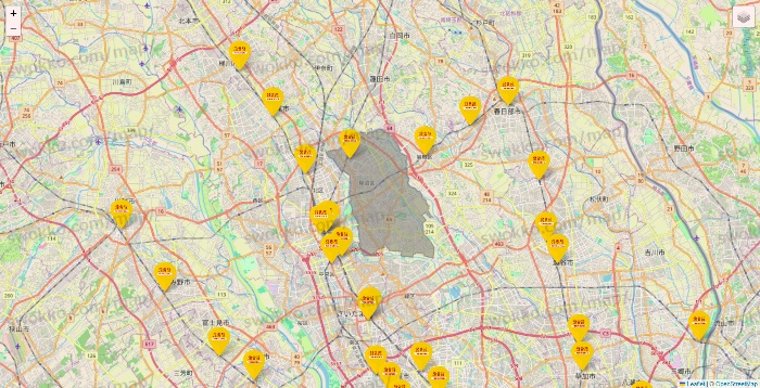 埼玉県の鳥貴族の店舗地図