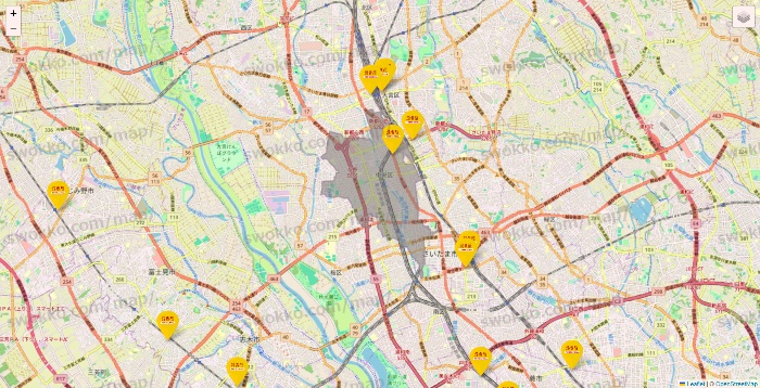 埼玉県の鳥貴族の店舗地図