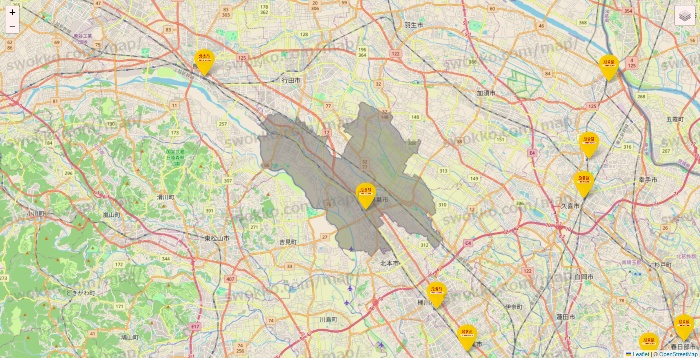 埼玉県の鳥貴族の店舗地図