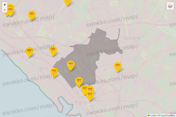 千葉県の鳥貴族の店舗地図