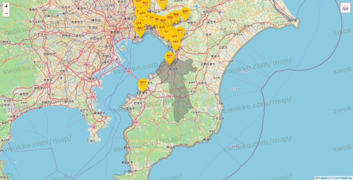 千葉県の鳥貴族の店舗地図