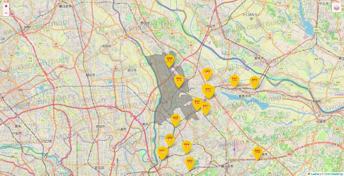 千葉県の鳥貴族の店舗地図