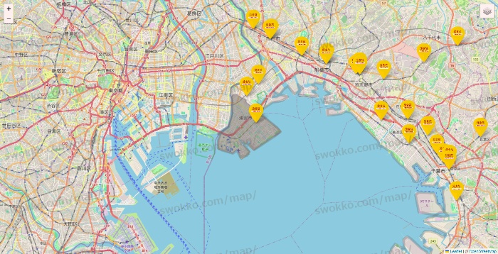 千葉県の鳥貴族の店舗地図